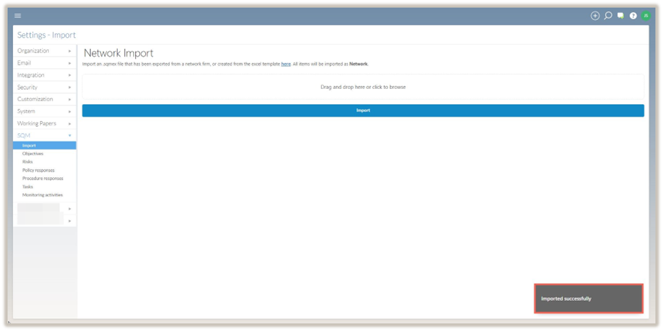 Confirme que la información se ha importado correctamente. 